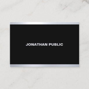 Moderner Glamour Schwarz Silber Elegant Beruflich Visitenkarte