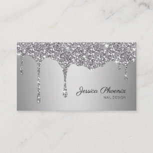 Moderner Glamour Silver Glitzer sinkt Visitenkarte