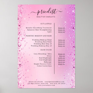 Moderner Glitter-Preisliste Poster