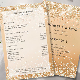 Moderner Glitter-Salon-Preisliste-Flyer Flyer