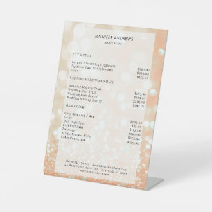 Moderner Glitter Salon Price Sockelschild