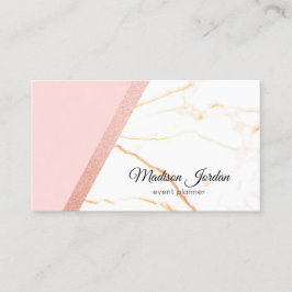 Moderner Glitzer aus rosa und goldenem Marmor Visitenkarte