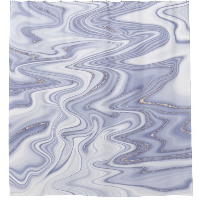 Moderner Glitzer aus weißem Marmor Duschvorhang (Vorderseite)