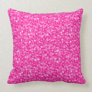 Moderner Glitzer in heißen Rosa und Weiß Kissen