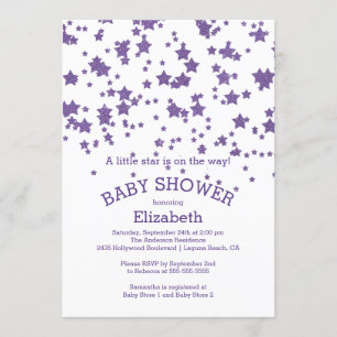 Moderner Glitzer Kleine Star Babydusche Einladung