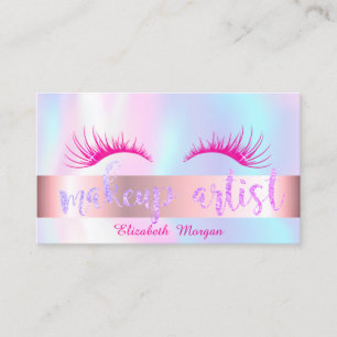 Moderner Glitzer Lashes, Makeup artist holographic Visitenkarte