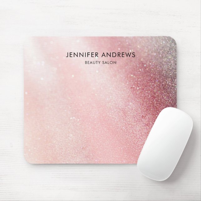 Moderner Glitzer-Salon hellrosa Mousepad (Mit Mouse)