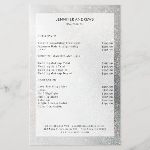 Moderner Glitzer‑Salon‑Preisliste‑Flyer Flyer