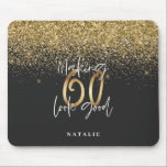 Moderner Glitzer Schwarz und Gold 60. Geburtstag Mousepad<br><div class="desc">Modernes Glitzer Schwarz und Gold 60. Geburtstagsgeschenk. Teil einer eleganten Sammlung.</div>