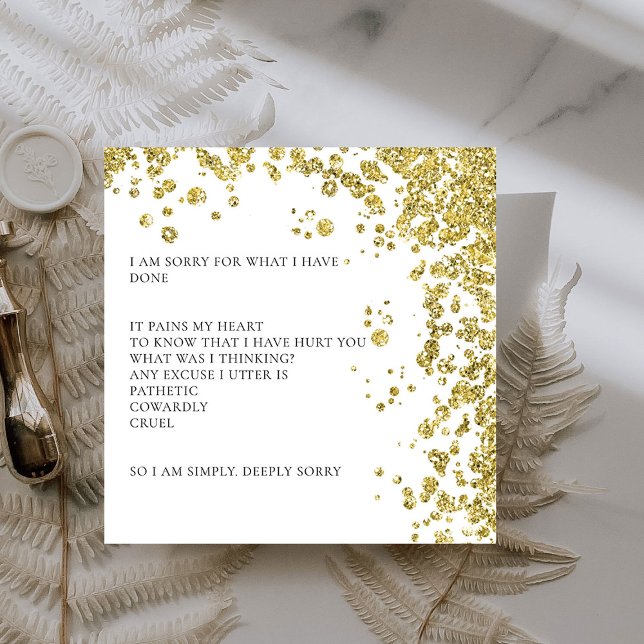 Moderner Glitzer und Diamanten Entschuldigung Kart Dankeskarte (Von Creator hochgeladen)