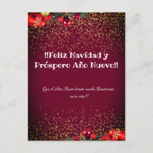 Moderner Glitzer Weihnachts-Feliz Navidad Feiertagspostkarte