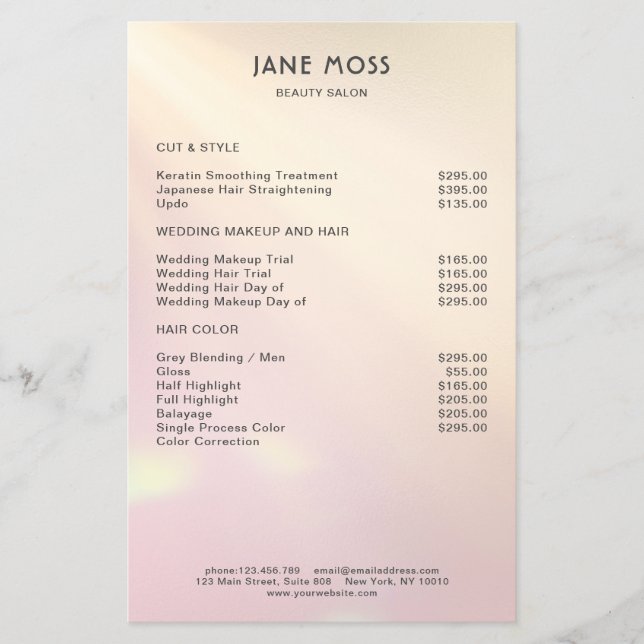 Moderner Glow Salon Flyer (Vorne)