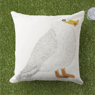 Moderner glücklicher Möwe mit Pommes frites Kissen