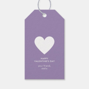 Moderner, glücklicher Valentinstag Lila Herzschlag Geschenkanhänger