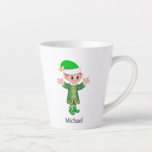 Moderner Glücks-Elf mit Schriftzug und Monogramm Milchtasse