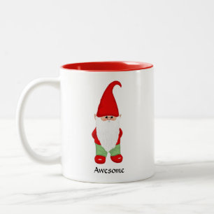 Moderner Gnom in Grün und Rot gekleidet Zweifarbige Tasse