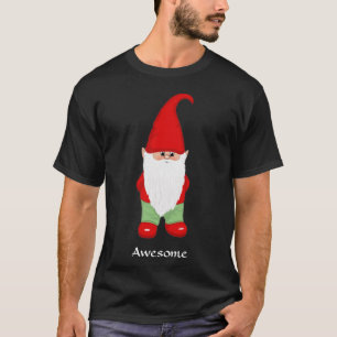 Moderner Gnom in grünem und rotem T-Shirt
