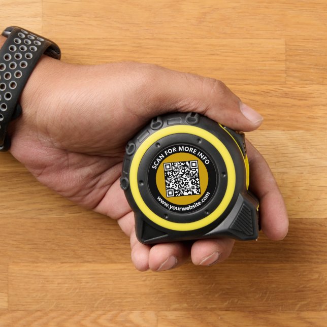 Moderner Gold Black QR Code Benutzerdefinierter we Maßband (Zuhause)