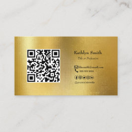 Moderner Gold Foto QR-Code Beruflich Visitenkarte