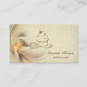 Moderner Gold Glitter Bäckerei Cupcake Schneebesen Visitenkarte