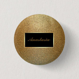 Moderner Gold-Glitzer Button