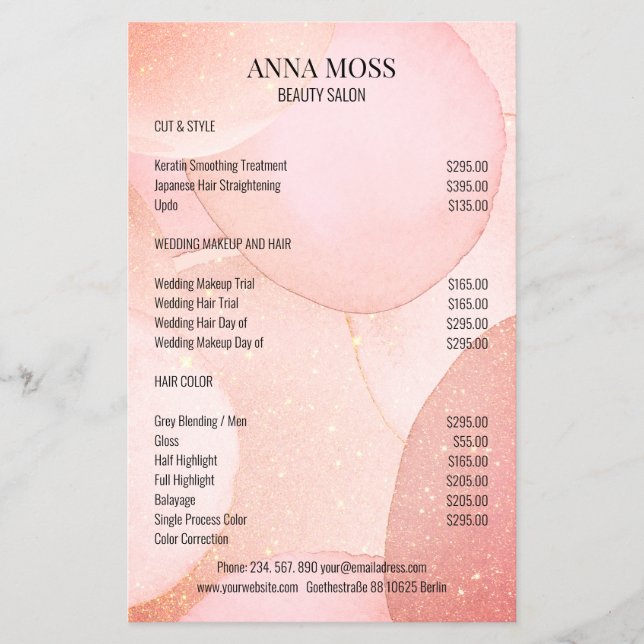 Moderner Gold Glitzer Flyer (Vorne)