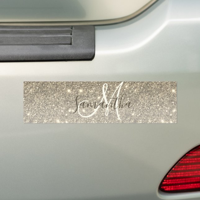 Moderner Gold Glitzer Glitzern Personalisiert Name Autoaufkleber (Auf Auto)