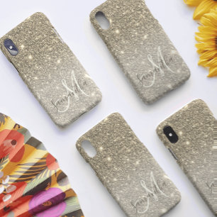 Moderner Gold Glitzer Glitzern Personalisiert Name Case-Mate iPhone Hülle