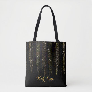 Moderner Gold-Glitzer mit persönlichem Namen Tasche