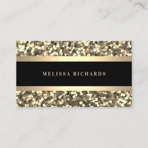 Moderner Gold & Sequin Makeup Artist Stilvoll Visitenkarte