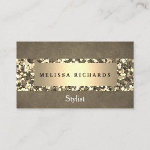 Moderner Gold & Sequin Makeup Artist Stilvoll Visitenkarte
