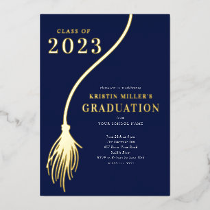 Moderner Golden Tassel Abschluss Einladung