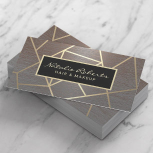 Moderner Goldener Geometrischer Kupferbeauty Salon Visitenkarte