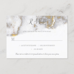 Moderner GoldGlitzer und graues Marmoreffekt UAWG RSVP Karte