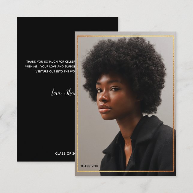 Moderner Goldgrenzenschutz - Abschluss Vielen Dank Einladung (Vorne/Hinten)