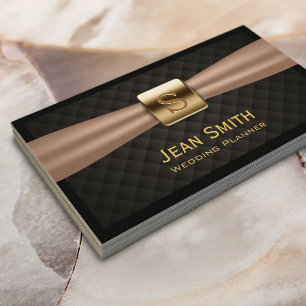 Moderner Goldmonogramm-Hochzeits-Planer Visitenkarte