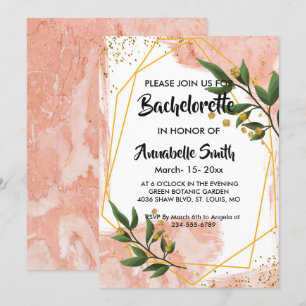 Moderner Goldrahmen Elfenbeinfarbener Blumenbachel Einladung