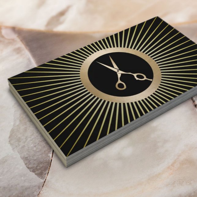 Moderner Goldschere Friseursalon Visitenkarte (Von Creator hochgeladen)