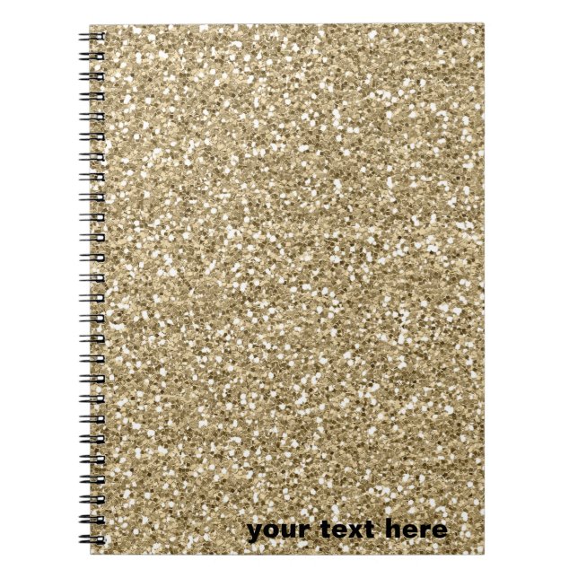 Moderner Goldsparkle-Glitzer mit Ihrem Text Notizblock (Vorderseite)