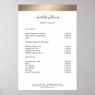 Moderner Goldstreifen-Diamant-Preisliste Poster