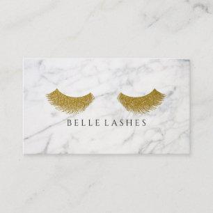 Moderner GoldWimper-Erweiterungs-Schönheits-Marmor Visitenkarte
