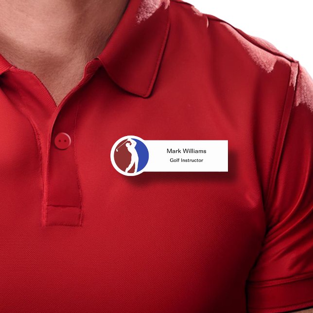 Moderner Golf-Profi-Instructor-Themenname-Tag Namensschild (Von Creator hochgeladen)