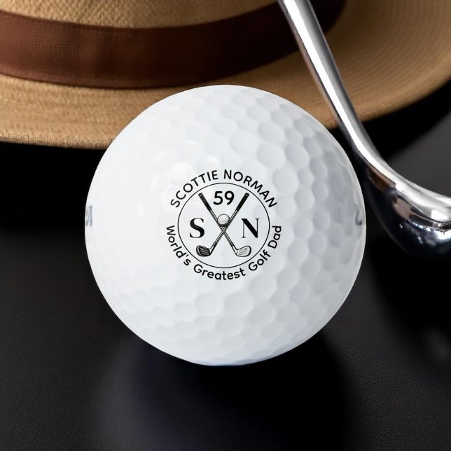 Moderner Golfer "Weltgrößter Golf-Vater" Golfball (Von Creator hochgeladen)