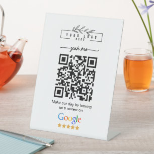 Moderner Google-Rezensionen Business-Link-QR-Code  Sockelschild