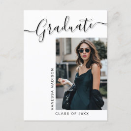 Moderner Grad | 1 Foto Elegantes Skript Postkarte