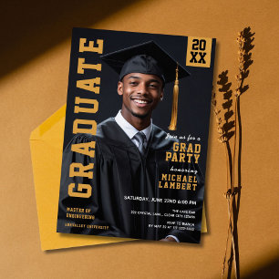 Moderner Grad Party Foto Abschluss Einladung