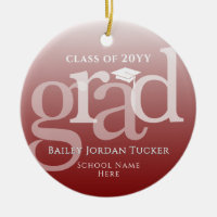 Moderner GRAD Tassel Dark Red Ombre Abschluss