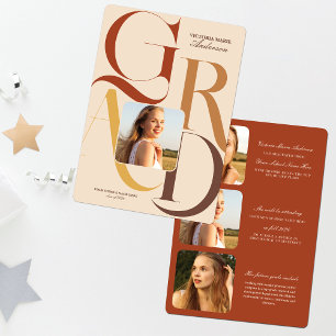 Moderner Grad Typografie Foto Abschluss Ankündigung