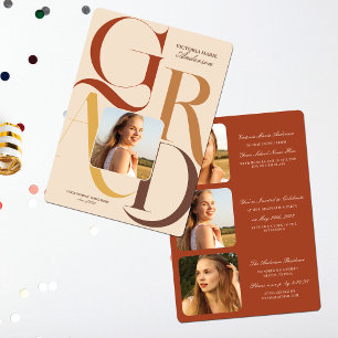 Moderner Grad Typografie Foto Abschluss Einladung