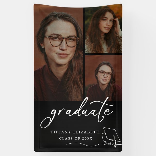Moderner Graduate Foto Abschluss Banner (Vertikal)